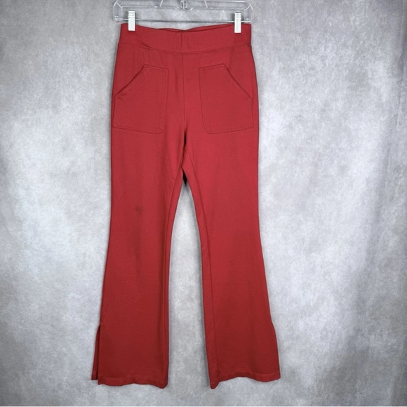 Anthropologie Pants - Maeve x Anthropologie Knit Flare Pull On Side Slit Pants In Red Women's Size XS